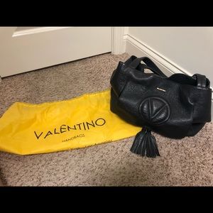 valentino ollie leather tassel tote